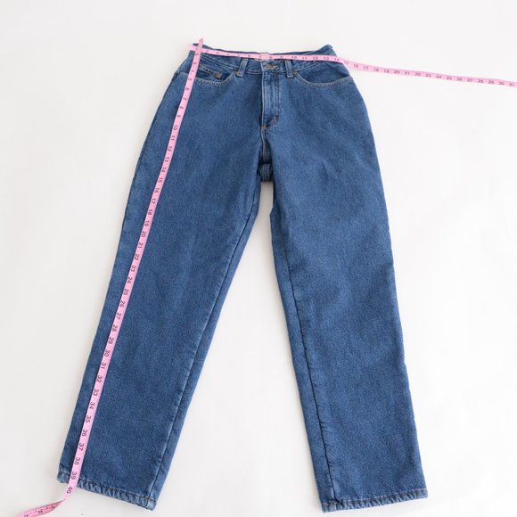 L.L. Bean Relaxed Fit with Red Fleece Lining Jeans Size 8 - Picture 5 of 15